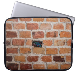 Brown brick wall laptop sleeve