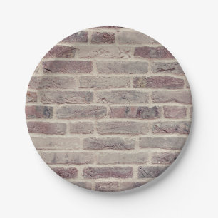Brown Brick Wall Paper Plate
