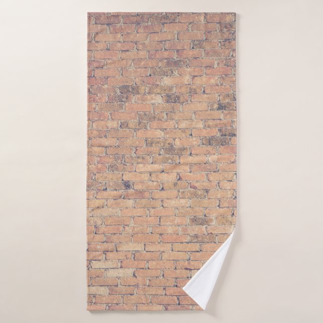 Brown brick wall photography bath towel (Bath Towel)