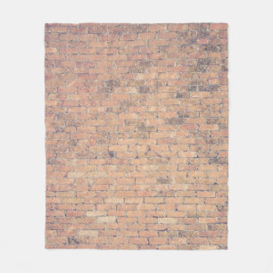 Brown brick wall photography fleece blanket