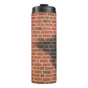 Brown brick wall thermal tumbler
