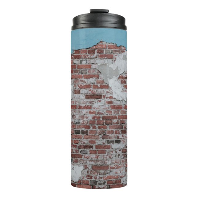 Brown brick wall thermal tumbler (Front)