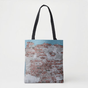 Brown brick wall tote bag