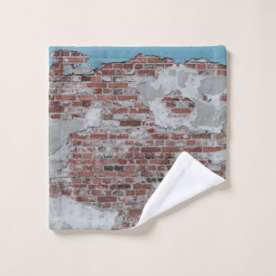 Brown brick wall wash cloth