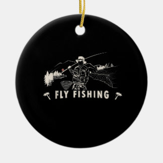 Brown Brook Trout Fly Fishing Gift Fisherman Ceramic Tree Decoration