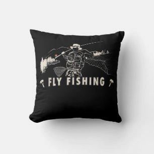 Brown Brook Trout Fly Fishing Gift Fisherman Cushion