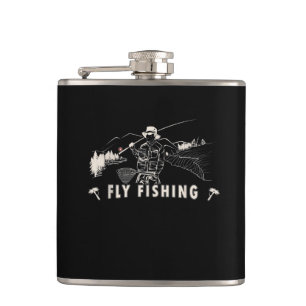 Brown Brook Trout Fly Fishing Gift Fisherman Hip Flask