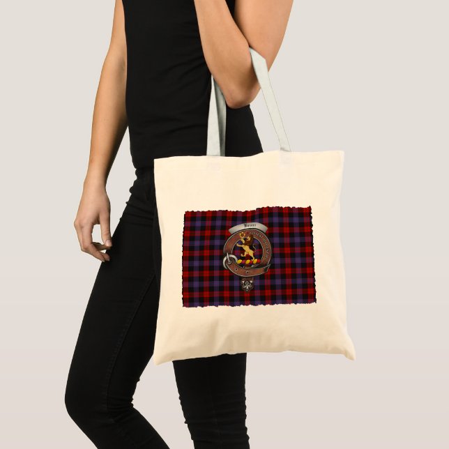 Brown/Broun Clan Badge Tartan Tote (Front (Product))