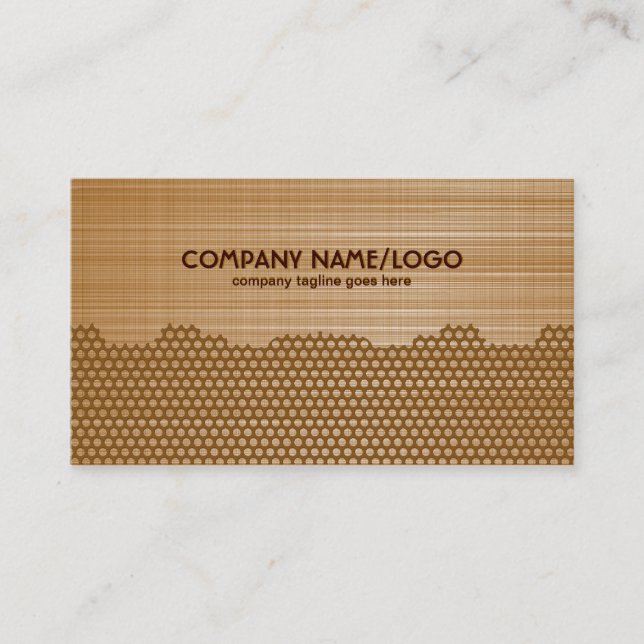 Brown Brushed Aluminium Pattern Business Card (Front)