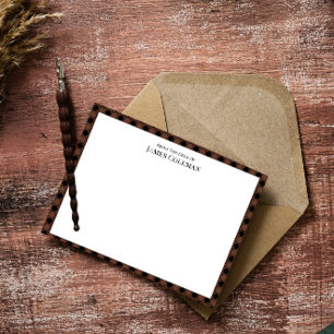 Brown Buffalo Check From The Desk Of Elegant Name Card