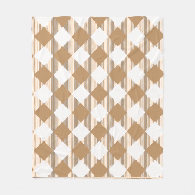 Brown Buffalo plaid  Fleece Blanket (Front)