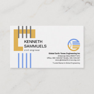 Brown Building Block Vertical Re-Bar Engineering Business Card