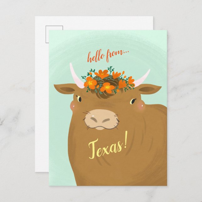 Brown Bull Customise State Postcard (Front/Back)