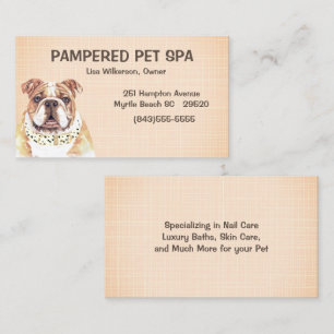 Brown Bulldog Pet Groomer Business Card