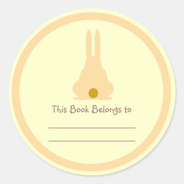 Brown Bunny Classic Round Sticker (Front)