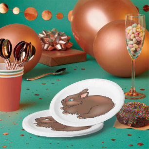 Brown Bunny Rabbit Paper Plate
