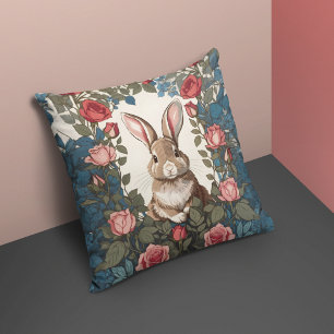 Brown Bunny Rose Garden Cushion