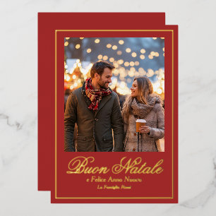 Brown Buon Natale e Felice Anno Nuovo Script Photo