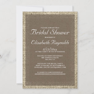 Brown Burlap Bridal Shower Invitations