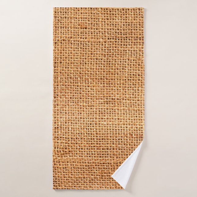 Brown burlap cloth background or sack cloth (Bath Towel)