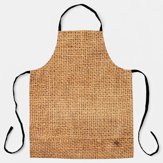 Brown burlap cloth background or sack cloth apron (Front)