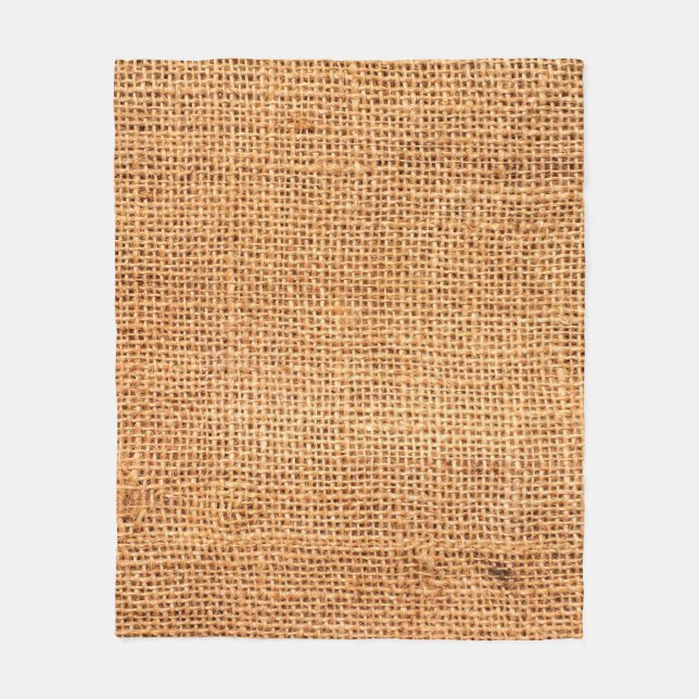 Brown burlap cloth background or sack cloth fleece blanket (Front)
