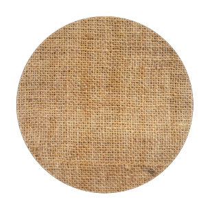 Brown Burlap Sack: Textured Cloth Background Cutting Board