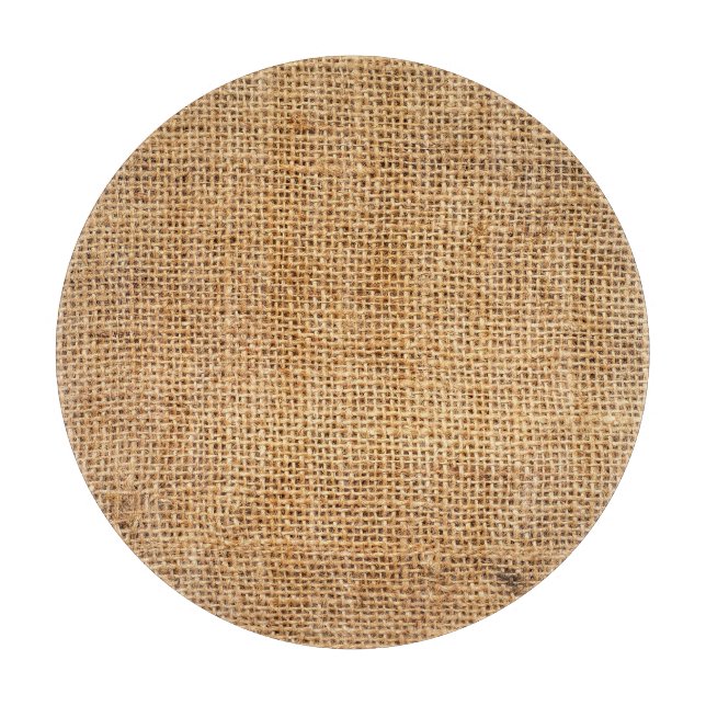 Brown Burlap Sack: Textured Cloth Background Cutting Board (Front)