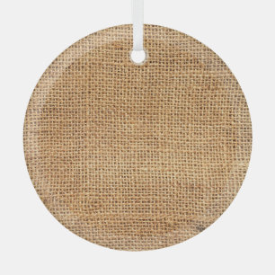 Brown Burlap Sack: Textured Cloth Background Glass Tree Decoration