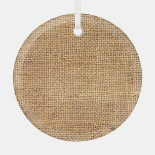 Brown Burlap Sack: Textured Cloth Background Glass Tree Decoration