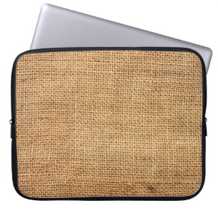 Brown Burlap Sack: Textured Cloth Background Laptop Sleeve