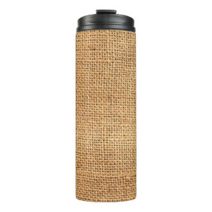 Brown Burlap Sack: Textured Cloth Background Thermal Tumbler