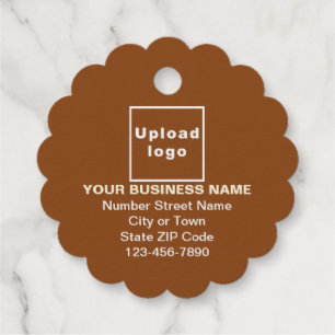 Brown Business Brand on Scalloped Round Shape Favour Tags