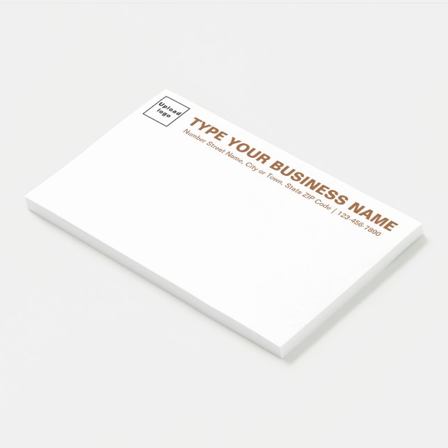 Brown Business Brand Texts on Heading of Large Post-it Notes (Angled)