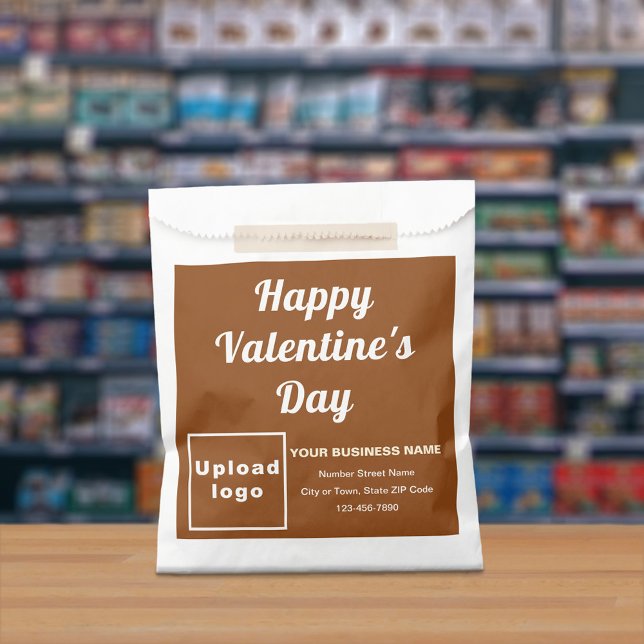 Brown Business Brand; Valentine; Paper Bag (Brown business brand with Valentine greeting on paper bag.)