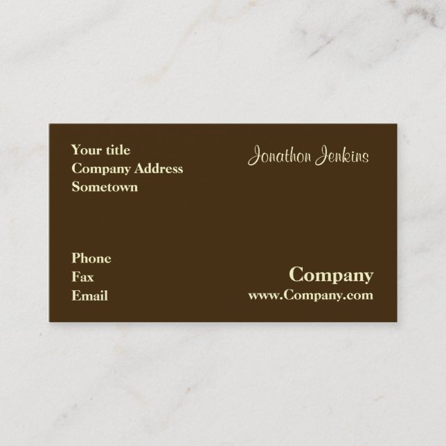Brown Business Card (Front)