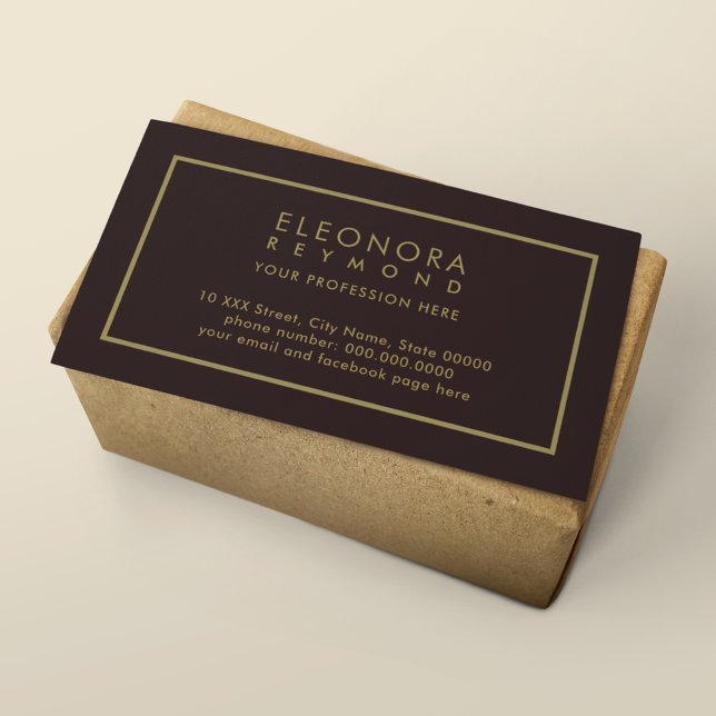 Brown Business Card with Rectangular Frame (Creator Uploaded)