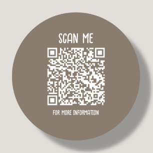 Brown Business QR Code Scannable Classic Round Sticker
