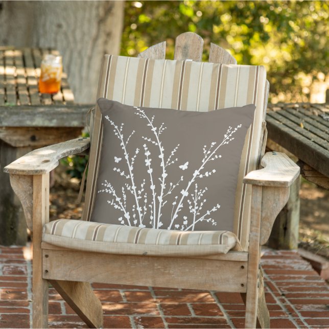 Brown  Butterflies Botanical Branches Modern   Cushion (Chair)