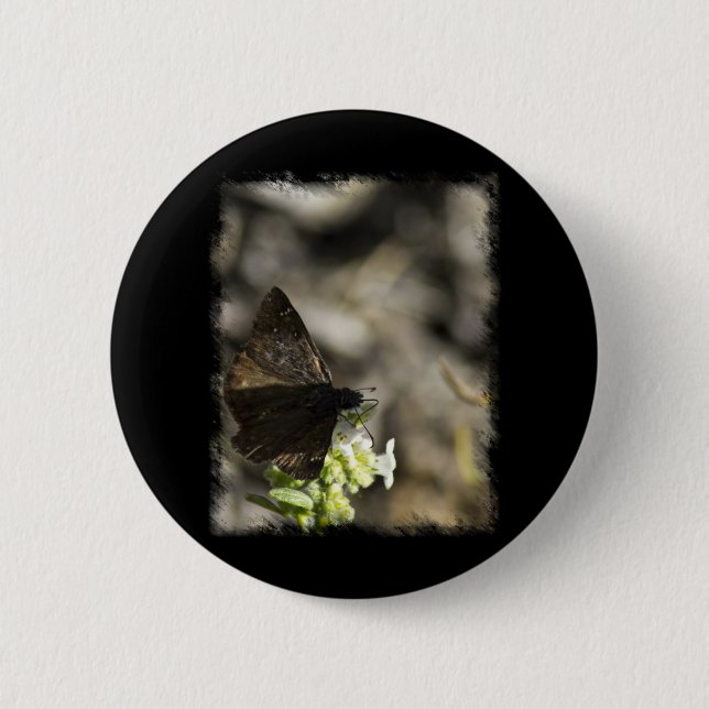 Brown Butterfly 6 Cm Round Badge (Front)