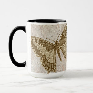Brown Butterfly Marble Mug