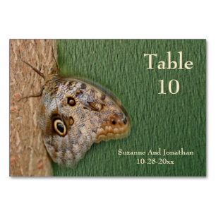 Brown Butterfly Nature Wedding Table Number
