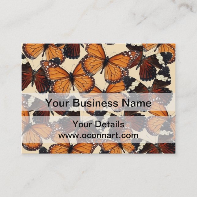 Brown butterfly pattern business card (Front)