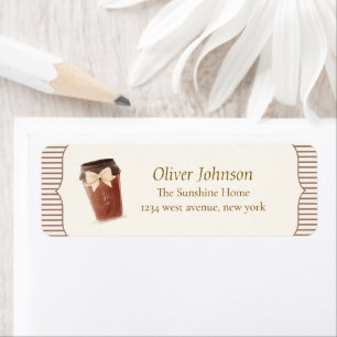 Brown Café Bébé Coffee Baby shower Return Address