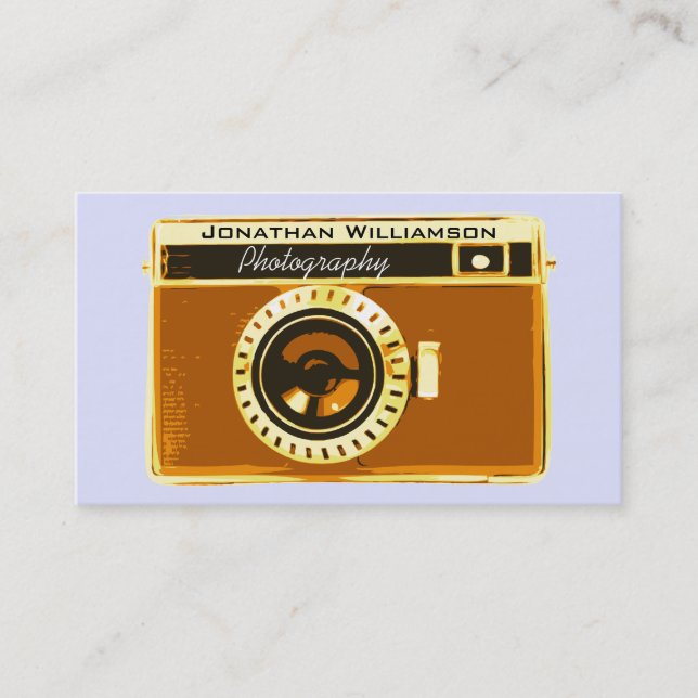 Brown Camera Photography Business Cards (Front)