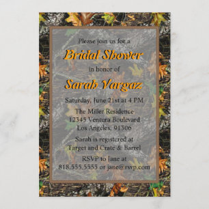 Brown - Camo Bridal Shower Invitations
