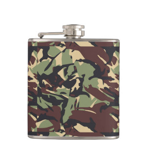 Brown Camou  Hip Flask