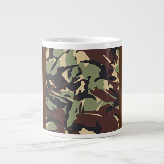 Brown Camou  Large Coffee Mug (Front)