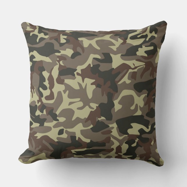 Brown Camouflage Decorative Pillow (Front)