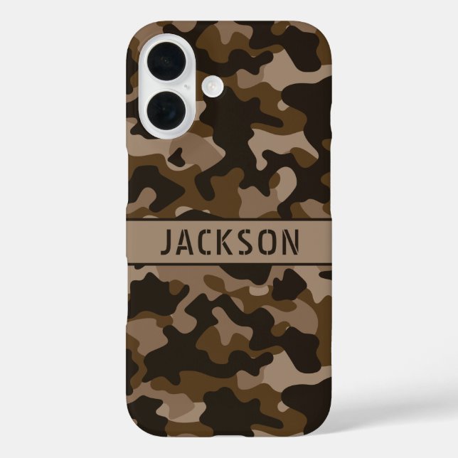 Brown Camouflage Personalised Case-Mate iPhone Case (Back)
